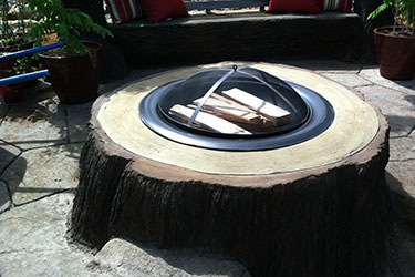large tree stump fire pit near me in madison Wisconsin